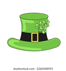 Sombrero de Leprechaun con hojas de trébol elemento aislado para el Día de los Simpatizantes