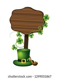 leprechaun hat clover sign