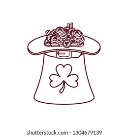 leprechaun hat with coins isolated icon