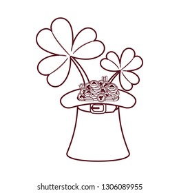 leprechaun hat with coins isolated icon