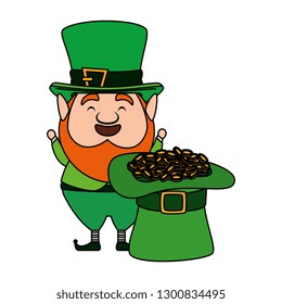 leprechaun with hat and coins saint patrick