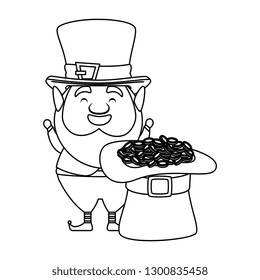 leprechaun with hat and coins saint patrick
