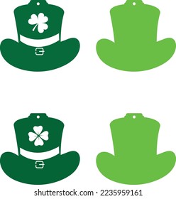 Leprechaun Hat Earrings, Shamrock Earrings, Green Clover, Shamrock, Lucky Clover Vector Illustration Files