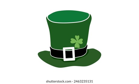 Leprechaun hat emblem, flat color illustration