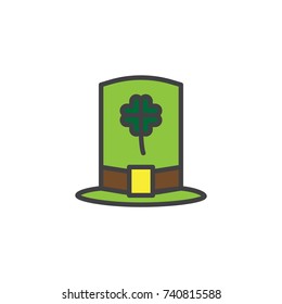 Leprechaun hat filled outline icon, line vector sign, linear colorful pictogram isolated on white. Party symbol, logo illustration. Pixel perfect vector graphics