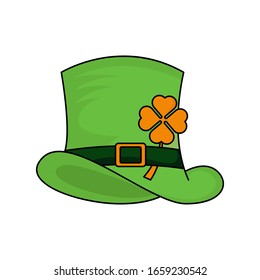 Ilustración vectorial de icono plano Leprechaun. Diseño del icono del sombrero Leprechaun aislado en fondo blanco. Ilustración vectorial del Día de los Patrones. Símbolo plano de moda, icono vectorial del Día de San Patricio.