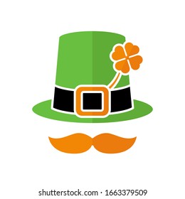 Leprechaun hat flat icon vector illustration. Leprechaun hat icon design isolated on white background. St. Patricks Day vector illustration. St. Patrick's Day vector icon trendy flat symbol.