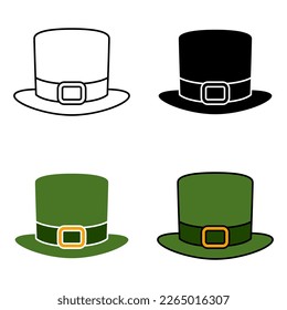 Leprechaun Hat in flat style isolated