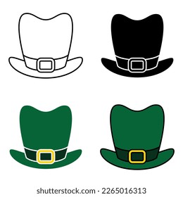 Leprechaun Hat in flat style isolated
