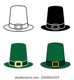 Leprechaun Hat in flat style isolated