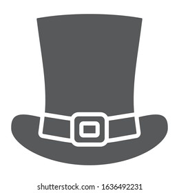 Leprechaun hat glyph icon, st patrick's day and holiday, magic hat sign, vector graphics, a solid pattern on a white background, eps 10