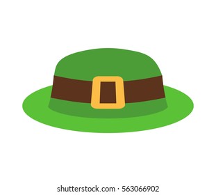 Leprechaun Hat green isolated. National Irish retro cap for dwarf. Illustration for St. Patricks Day. Holiday in Ireland
