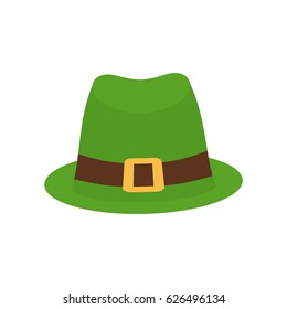 Leprechaun Hat green isolated. National Irish retro cap for dwarf. Illustration for St. Patricks Day. Holiday in Ireland