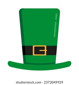 Leprechaun hat icon flat vector. Irish Patrick day. Saint top hat isolated