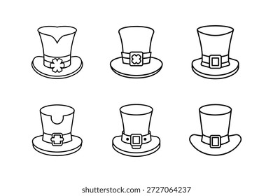 Ilustración vectorial aislada del arte de la línea del icono del sombrero del duende