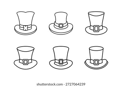 Ilustración vectorial aislada del arte de la línea del icono del sombrero del duende