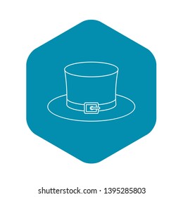 Leprechaun hat icon. Outline illustration of leprechaun hat vector icon for web