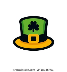 Leprechaun hat icon. Patrick's day. Men's hat. vector illustration