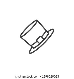 Leprechaun hat line icon. linear style sign for mobile concept and web design. St. Patrick's Day hat outline vector icon. Symbol, logo illustration. Vector graphics