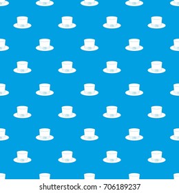 Leprechaun hat pattern repeat seamless in blue color for any design. Vector geometric illustration
