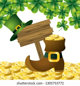 leprechaun hat road sign fortune