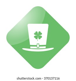 Leprechaun hat simple icon on colorful background