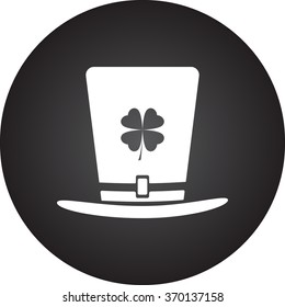 Leprechaun hat simple icon on colorful background