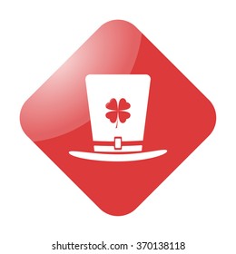 Leprechaun hat simple icon on colorful background