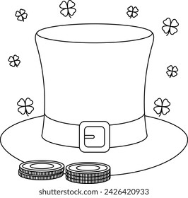 Leprechaun hat, St. Patricks Day in Ireland coloring page
