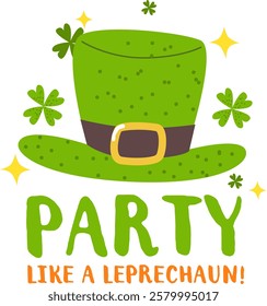 Leprechaun Hat. St. Patrick's Day Party Sticker.