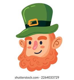 leprechaun head comic character icon