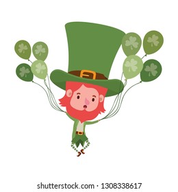 leprechaun with helium balloon character