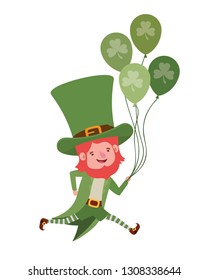 leprechaun with helium balloon character