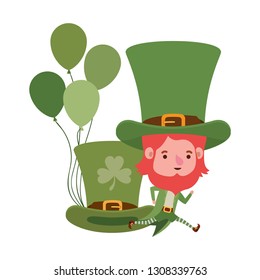 leprechaun with helium balloon character