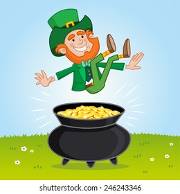 Leprechaun and his pot of Gold