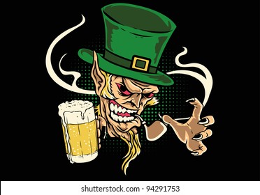 Leprechaun Holding Beer