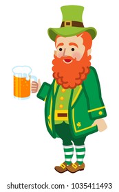 Leprechaun holding a beer mug