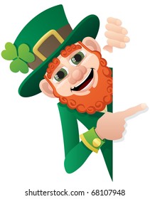 Leprechaun holding blank sign. You can add as much space as you need.