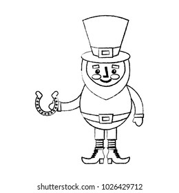 leprechaun holding horseshoe for luck traditional