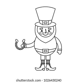 leprechaun holding horseshoe for luck traditional