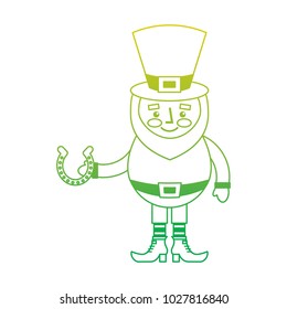leprechaun holding horseshoe for luck traditional