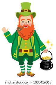 Leprechaun Holding a Pot Of Gold