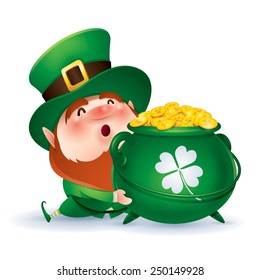  Leprechaun sosteniendo una olla de oro