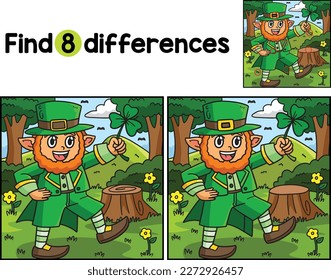Leprechaun Holding Shamrock Find The Differences