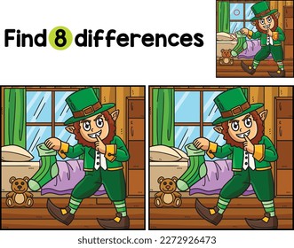 Leprechaun Holding Sock Find The Differences