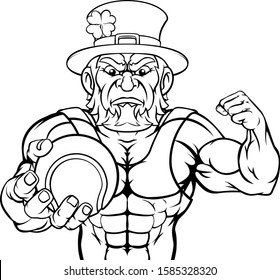 Leprechaun Holding Tennis Ball Sports Mascot