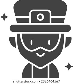 Leprechaun Icon image. Suitable for mobile application.