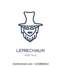 Leprechaun icon. Leprechaun linear symbol design from Fairy tale collection. Simple outline element vector illustration on white background.