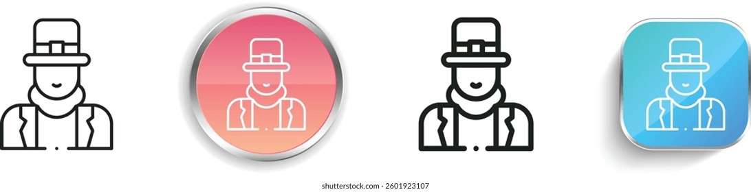 leprechaun icon. Thin Linear, Regular and Button Style Design Isolated On White Background