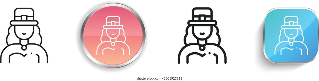 leprechaun icon. Thin Linear, Regular and Button Style Design Isolated On White Background